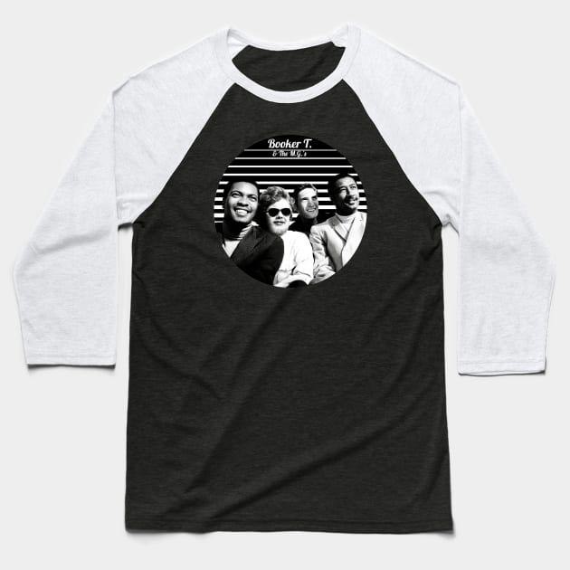 Booker T & The M.G.'s - B&W Baseball T-Shirt by CoolMomBiz